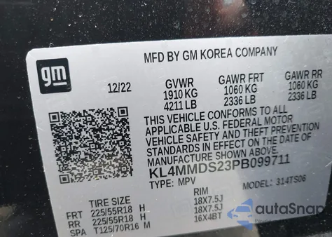 2023 Buick Encore Gx Select Fwd from USA, damaged, VIN KL4MMDS23PB099711